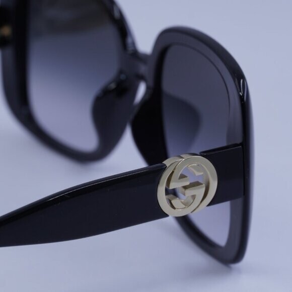 Gucci GG1029SA 001 Sunglasses Black Square Frame, Grey Gradient Lenses main image 8